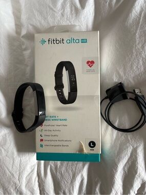 fitbit Alta HR Black Fitness Wristband with Charger